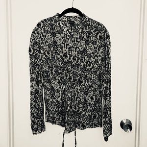 Snakeskin print blouse with drawstring
